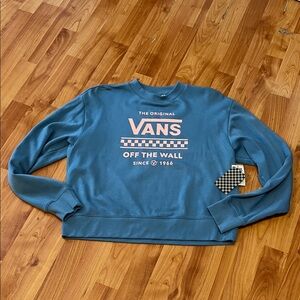 Vans Blue Sweatshirt with Pink Logo